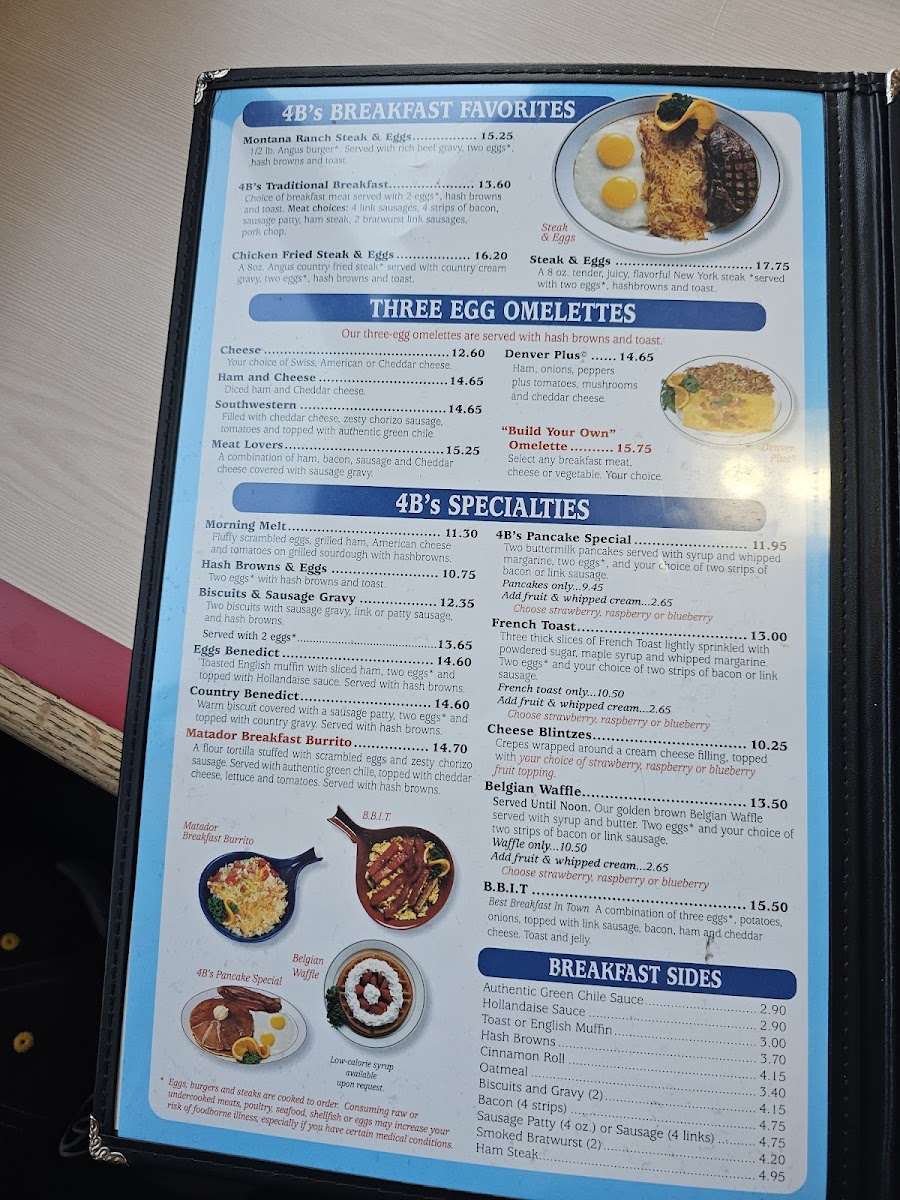 4 B's Restaurant Menu - Image 2