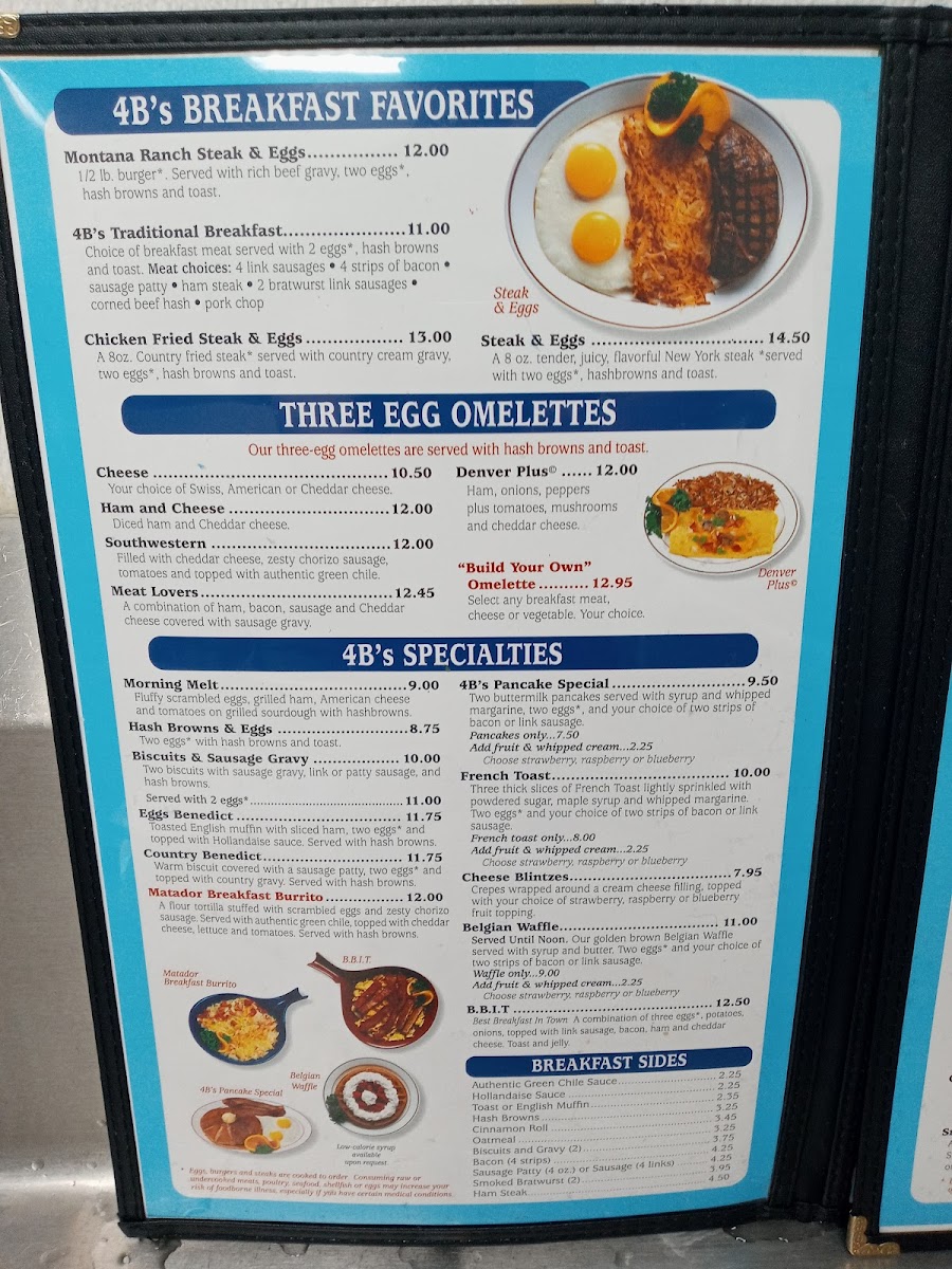 4 B's Restaurant Menu - Image 5